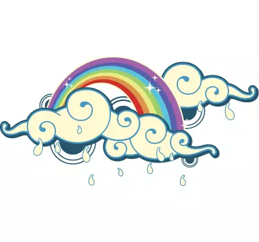 Rainbow Clouds Kids Decal - TenStickers