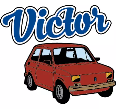Red classic car object sticker - TenStickers