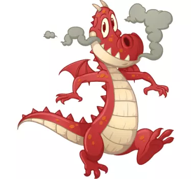 Red dragon kids dinosaur wall sticker - TenStickers