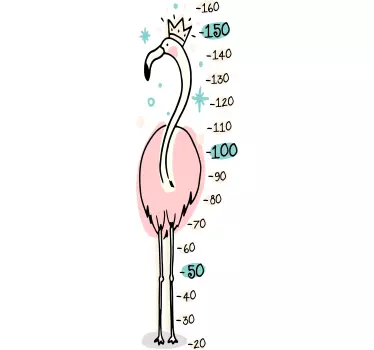 Red Flamingo Height Chart Wall Sticker - TenStickers