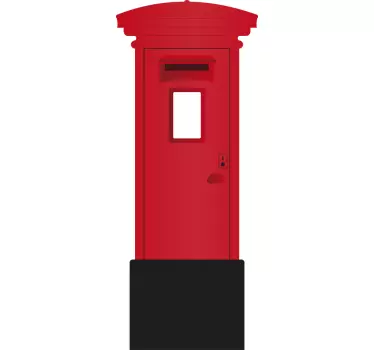Red Post Box Sticker - TenStickers