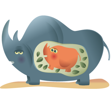 Rhino Mother Wall Sticker - TenStickers