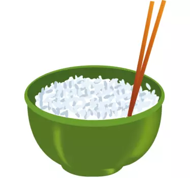 Rice Pot Oriental Food Wall Sticker - TenStickers