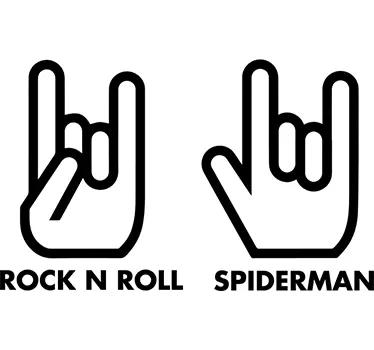 Rock N Roll and Spiderman Hand Sign Wall Stickers - TenStickers