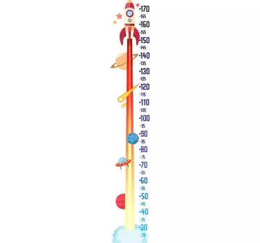 Rocket meter height chart sticker - TenStickers