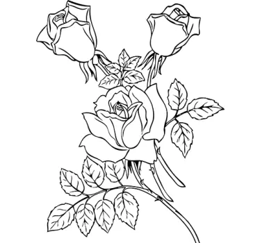 Rose Stem Outline Decal - TenStickers