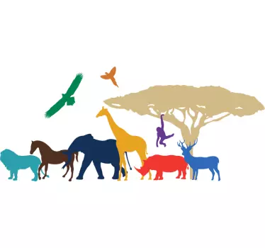 Safari Animals Wall Sticker - TenStickers