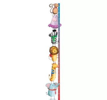 Safari infant meter height chart decal - TenStickers