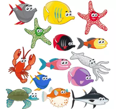 Sea Creatures Kids Stickers - TenStickers