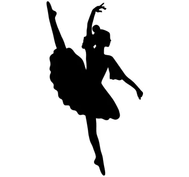 Silhouette Ballerina Wall Sticker - TenStickers