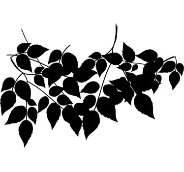 Silhouette Leaves Wall Sticker - TenStickers