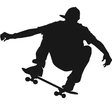 Skateboarder and Blackboard Wall Sticker - TenStickers