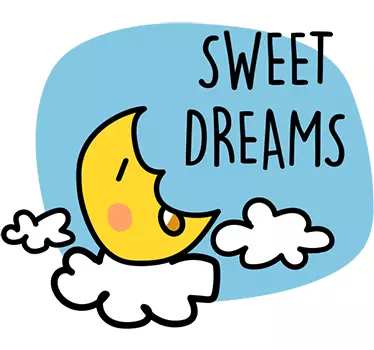 Sleeping Moon Kid Sticker - TenStickers