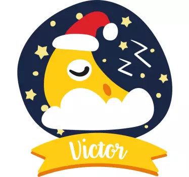 Sleeping Moon Nursery Sticker - TenStickers