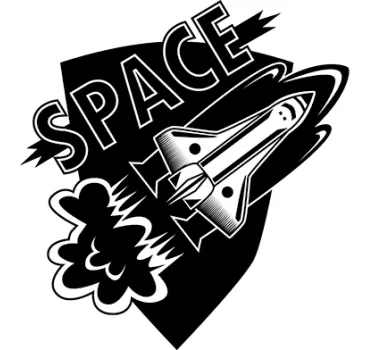 Space travel science wall sticker - TenStickers