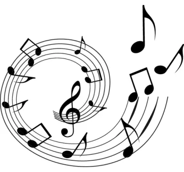 Spiral Musical Notes Wall Sticker - TenStickers