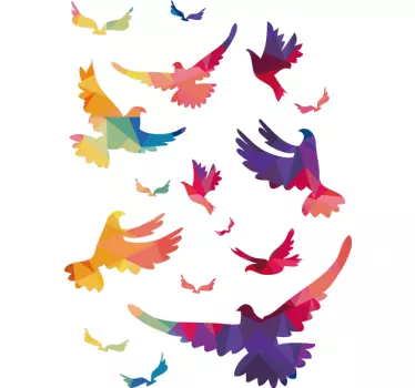 spring birds set bird sticker - TenStickers
