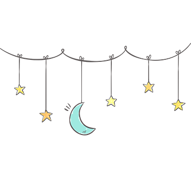 Stars and moon kids  baby wall decal - TenStickers