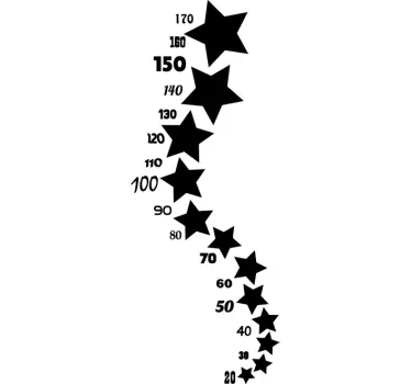 Stars Height Chart Sticker - TenStickers
