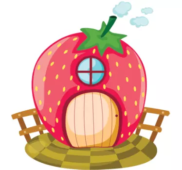 Strawberry House Kids Sticker - TenStickers