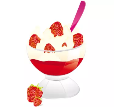 Strawberry Ice Cream Wall Sticker - TenStickers