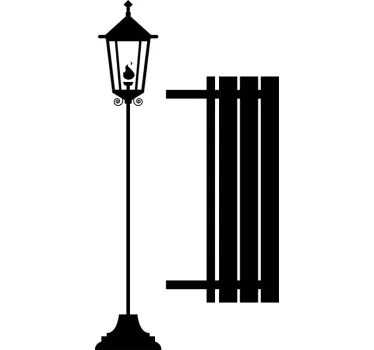 Street light and bench object wall decor - TenStickers