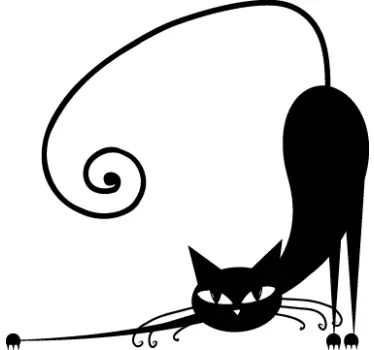 Stretching cat kids sticker - TenStickers