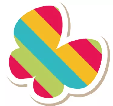 Striped Coloured Butterfly Wall Sticker - TenStickers