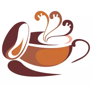Stylish Coffee Cup Illustration Decal - TenStickers