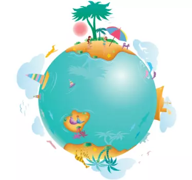 Summer Planet Wall Sticker - TenStickers