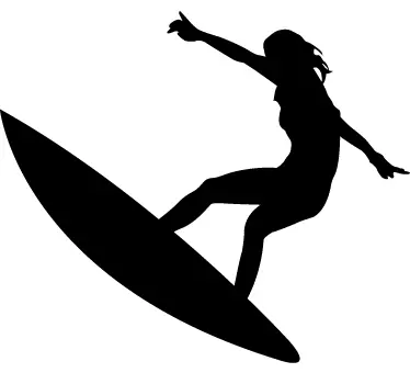Surfer Girl Silhouette Sticker - TenStickers
