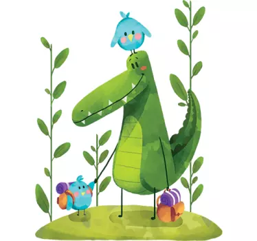 Swamp friends illustration wall art - TenStickers