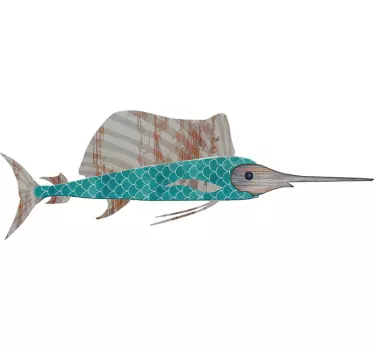 Sword Fish Sea Animal Wall Decal - TenStickers