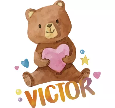 Teddy Bear Customisable Sticker - TenStickers