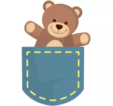 Teddy Bear In A Pocket Wall Sticker - TenStickers