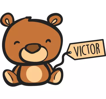 Teddy Bear Name Customisable Wall Sticker - TenStickers
