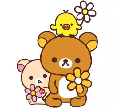 Teddy Bears and Chicken Friends Decal - TenStickers
