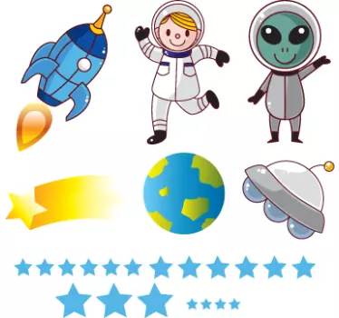 The Space Explorers Wall Stickers - TenStickers