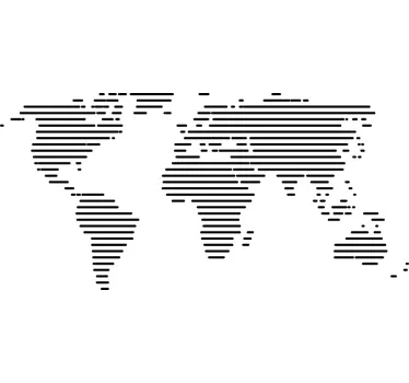 Thick Lines World Map Wall Sticker - TenStickers