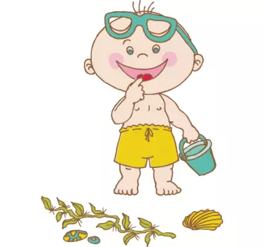 Toddler at the Beach Kids Decal - TenStickers