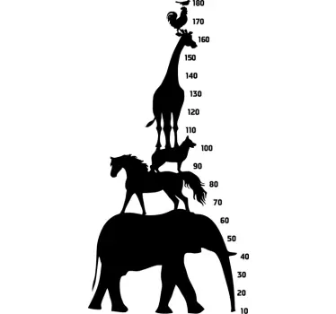 Tower Animals Height Chart Decal - TenStickers