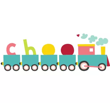 Train Text Kids Sticker - TenStickers