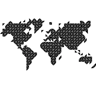 Triangular World Map Sticker - TenStickers
