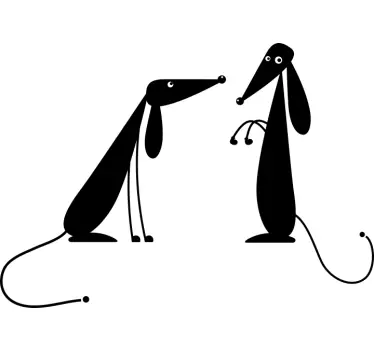 Two Dogs Wall Sticker - TenStickers