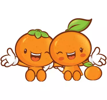 Two Happy Clementines Wall Sticker - TenStickers