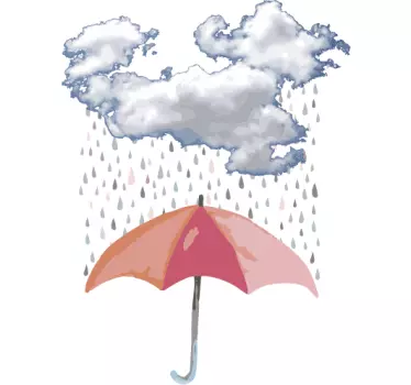 Umbrella and cloud headboard wall sticker - TenStickers