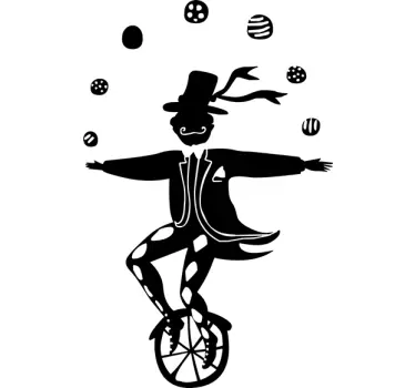 Unicycle Clown Kids Sticker - TenStickers