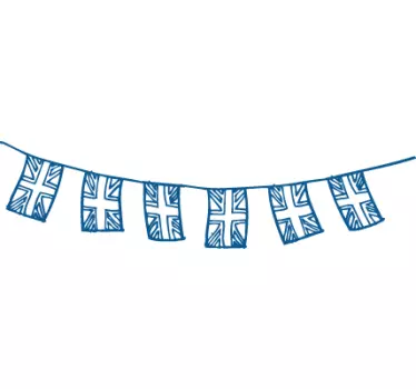 Union Jack Bunting Sticker - TenStickers
