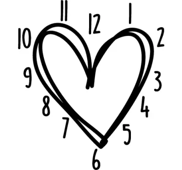 Valentines Day heart watch sticker - TenStickers