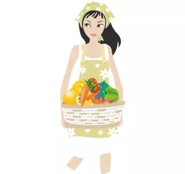 Vegetable Lady Wall Sticker - TenStickers